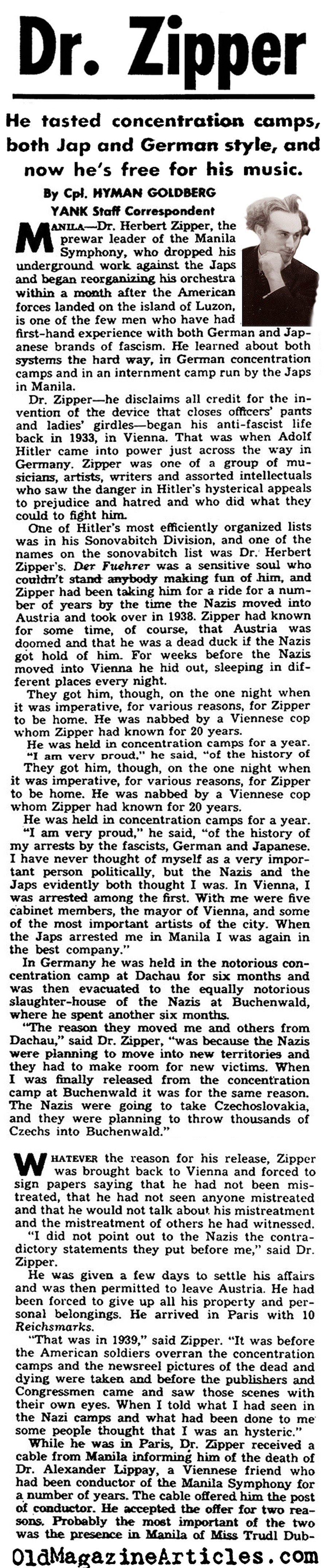 One Austrian's  Fight Against Global Fascism (Yank Magazine, 1945)